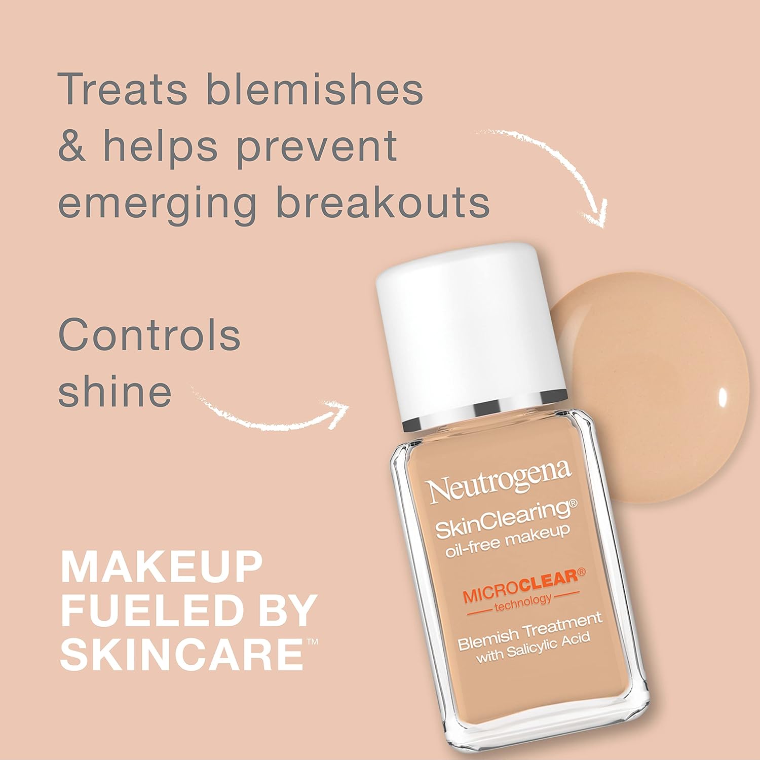 Buy now Neutrogena SkinClearing Oil-Free Makeup, Soft Beige 50, 1 Fl. Oz (Pack of 1) at indiglob india