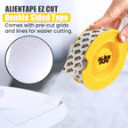 Alien Tape EZ Cut Easy Cut Double-Sided Mounting Tape, 10ft - Pre-Cut Grids for Hassle-Free Cutting, Strong Adhesive, Multi-Surface Use, No Scissors Needed, Perfect for Home & Office Projects