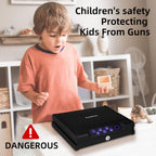 Biometric Fingerprint Handgun Safe, Small Nightstand Gun Lock Box with 3 Access Modes, 0.1s Quick Fingerprint Unlock & Voice Prompt, Heavy Steel Pistol Storage Box for Bedroom Home and Vehicle Use