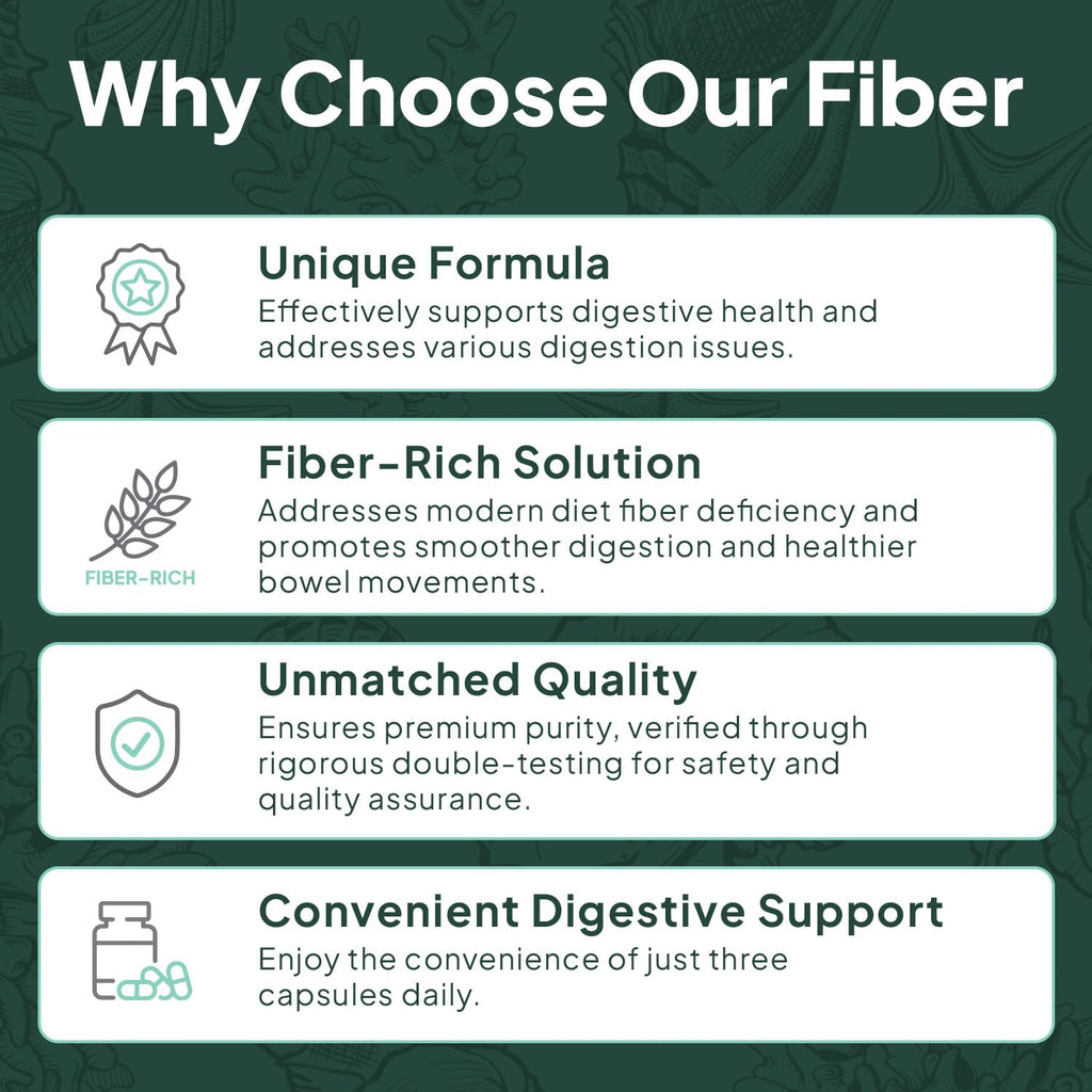 Organics Ocean Better Fiber - Daily Fiber Supplement - Soften Stool for Effortless Bowel Movements - with Psyllium Husk and Slippery Elm - 3 Bottles