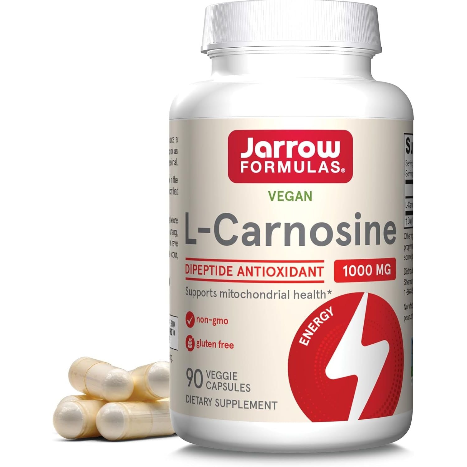 Buy now Jarrow FormulasÂ® L-Carnosine Dipeptide Antioxidant 1000 mg, Dietary Supplement, Antioxidant Support for Mitochondrial Health, 90 Veggie Capsules, Up to 45 Day Supply at indiglob india