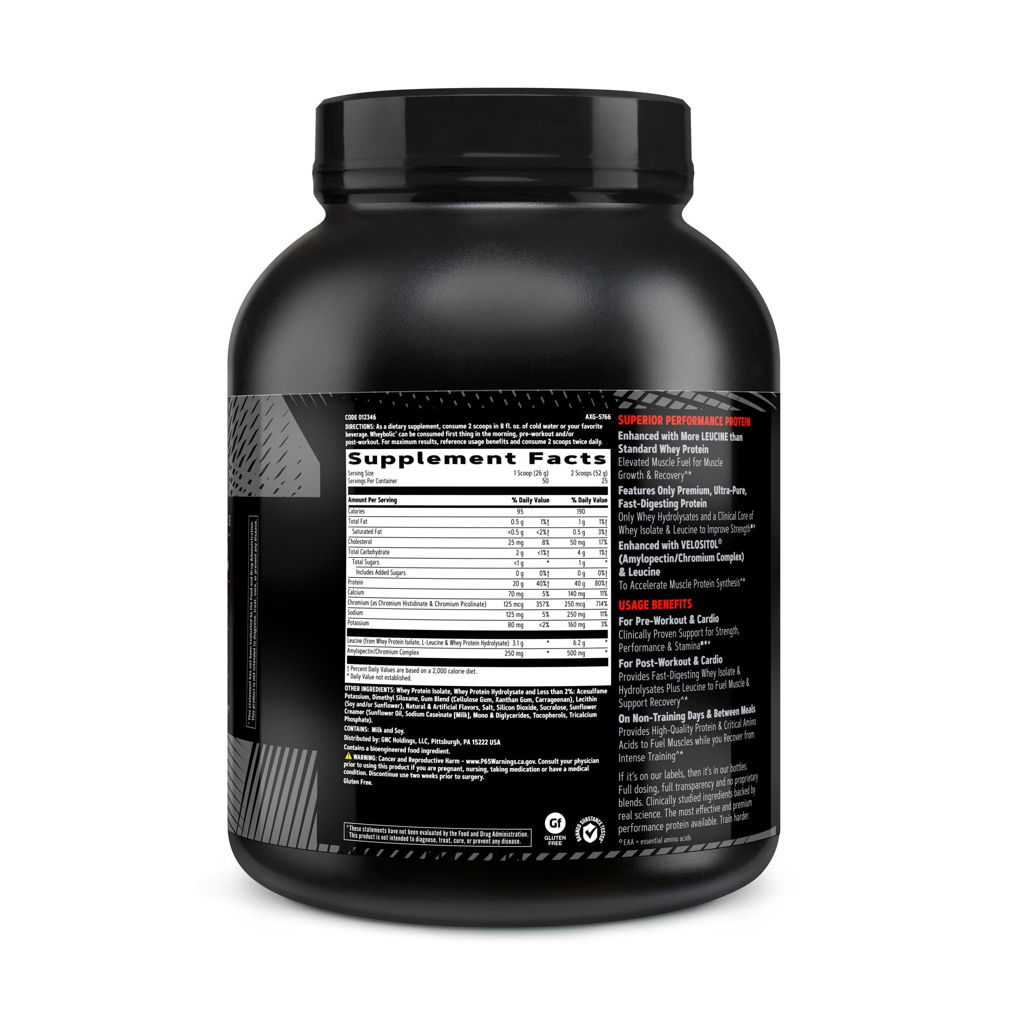 Buy now GNC AMP Wheybolic Clinically Proven Protein Powder, 40g Whey Protein, BCAA, Leucine, Increases Muscle Strength, Muscle Building, 3rd Party Tested, Gluten Free, Classic Vanilla, 25 Servings at indiglob india