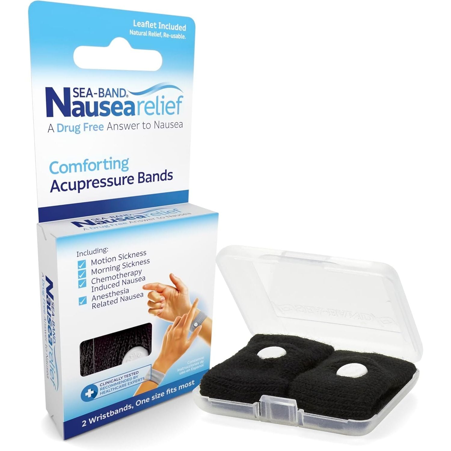 Buy now Sea-Band Anti-Nausea Acupressure Wristband for Motion & Morning Sickness, 1 Pair, Gray Pack of 1 Black at indiglob india