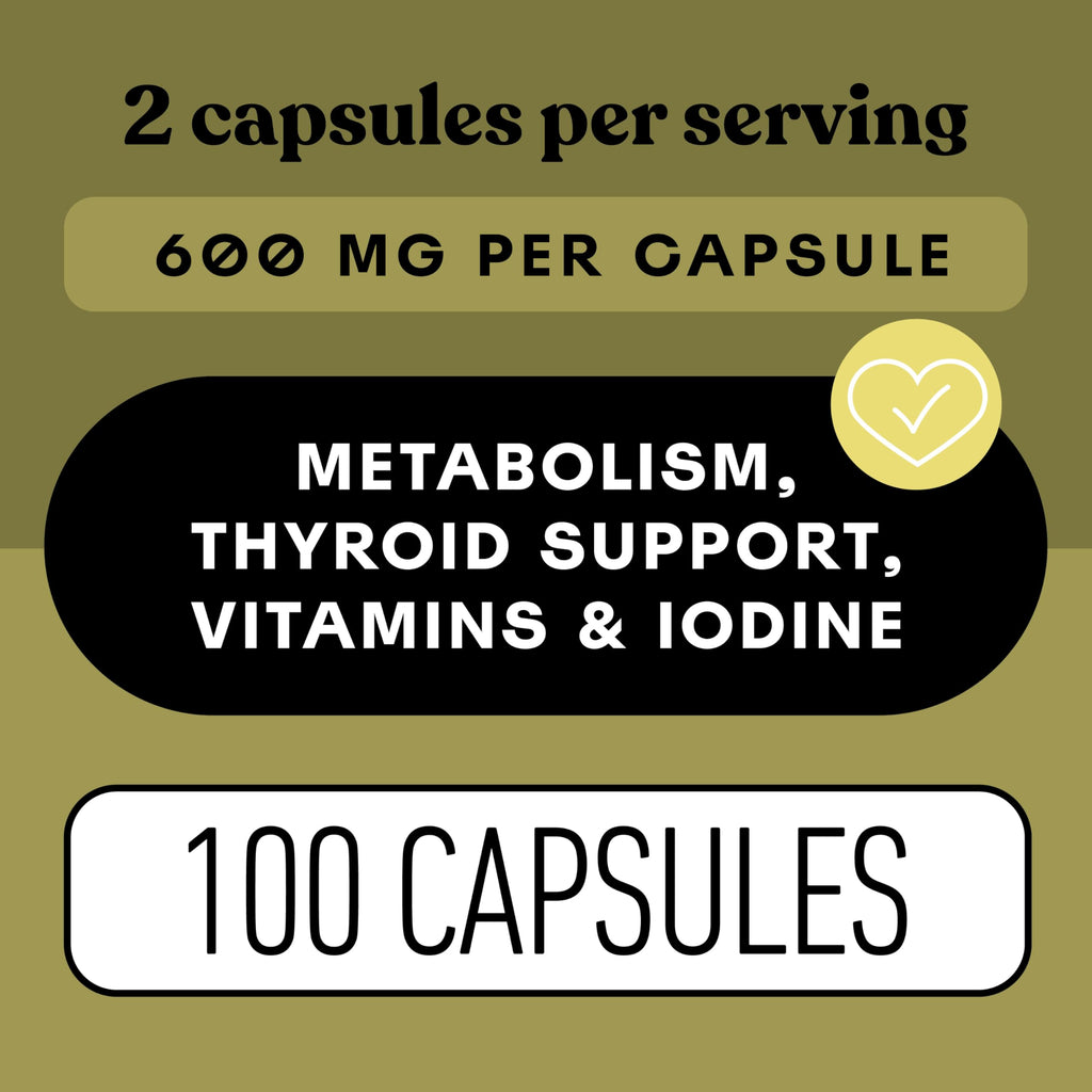 CNP | Icelandic Sea Kelp Capsules 600mg - Iodine, Thyroid Support Pills