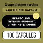 CNP | Icelandic Sea Kelp Capsules 600mg - Iodine, Thyroid Support Pills