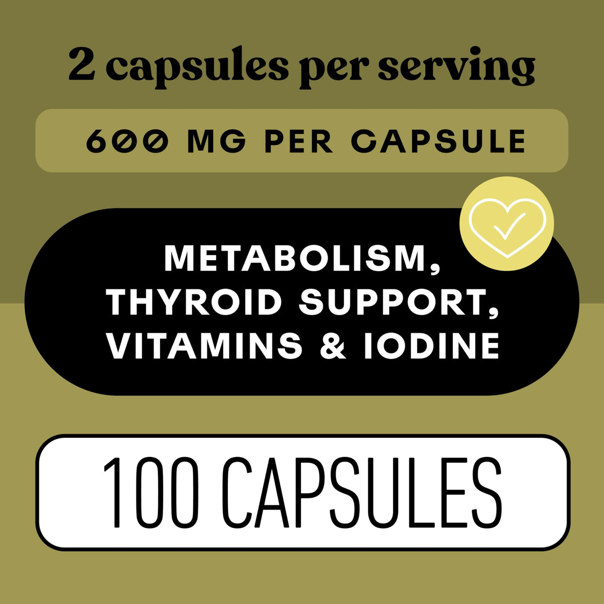 CNP | Icelandic Sea Kelp Capsules 600mg - Iodine, Thyroid Support Pills
