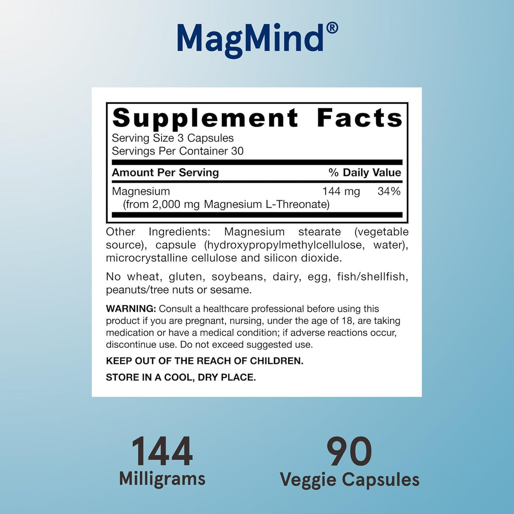 Buy now Jarrow Formulas MagMind - 90 Capsules - Includes Magnesium L-Threonate (Magtein) - Supports Brain Health & Function - 30 Servings at indiglob india