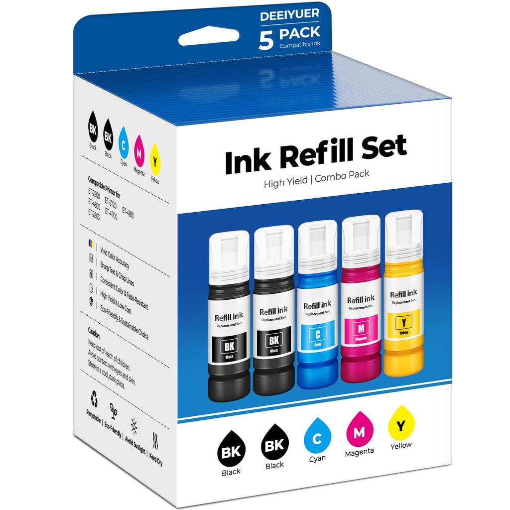 Compatible for EPT522 Ink Refill Bottles Work for ET-2800 ET-4800 ET-2400
