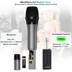 Buy now Bietrun Wireless Microphone, Professional UHF Metal Dual Handheld Cordless Dynamic Mic System Set with Rechargeable Receiver, 1/4‘’Output, Plug and Play, Instrument-Wireless-Mics for Karaoke, Wedding at indiglob india