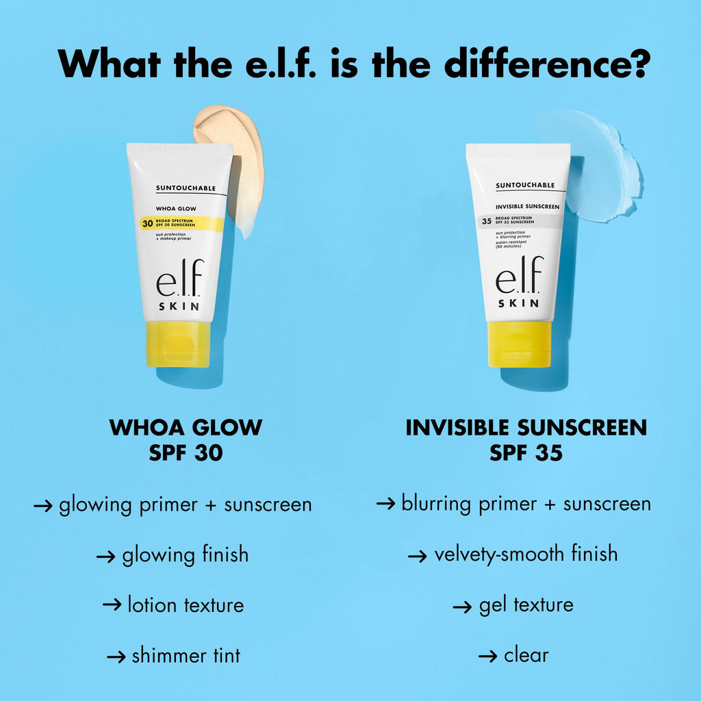 e.l.f. SKIN Suntouchable Invisible SPF 35 Sunscreen Mini, Lightweight Gel for Under Makeup, Daily Face Sunscreen for Women, Vegan & Cruelty-Free