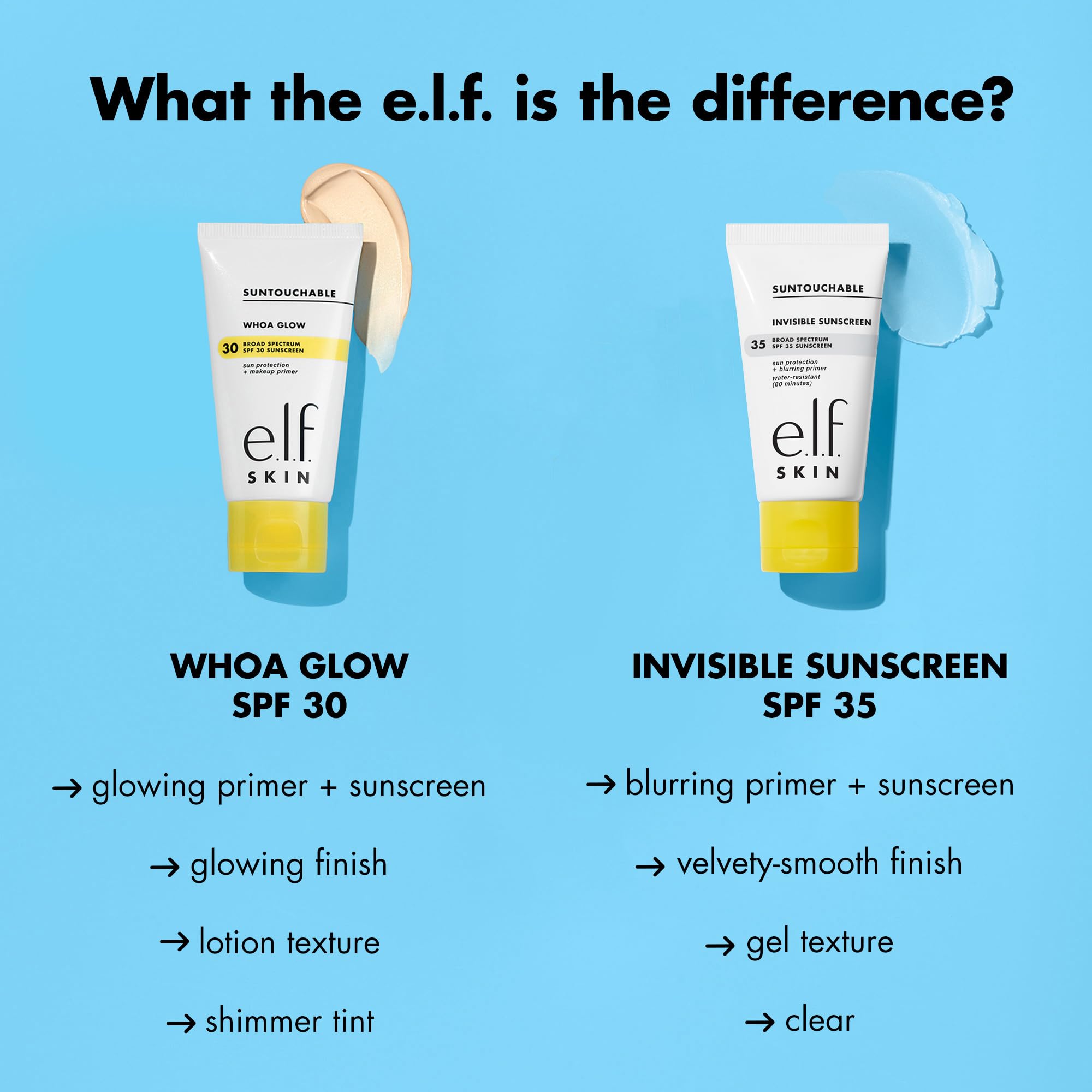 e.l.f. SKIN Suntouchable Invisible SPF 35 Sunscreen Mini, Lightweight Gel for Under Makeup, Daily Face Sunscreen for Women, Vegan & Cruelty-Free