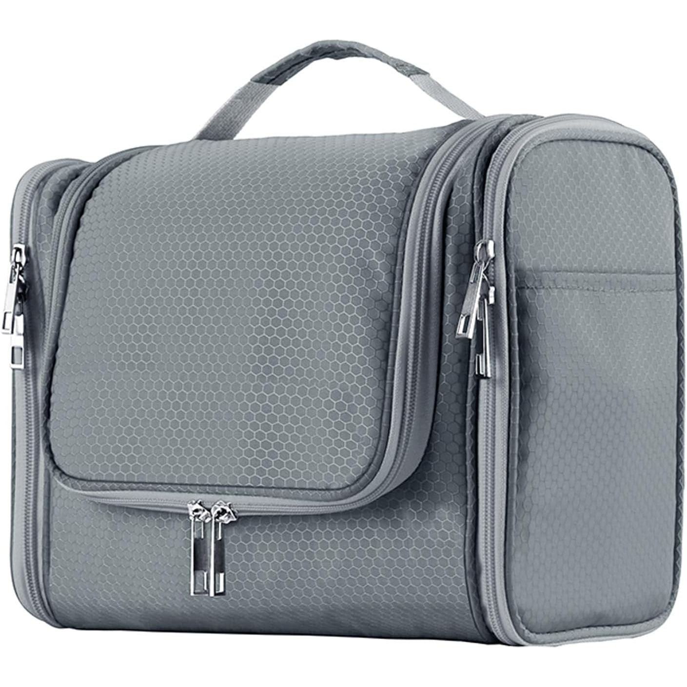 Buy now Buruis Extra Large Capacity Toiletry Bag for Women and Men, Hanging Toiletry Organizer Cosmetics Makeup Bag, Water-resistant Dopp Kit for Full Sized Toiletries, Travel Essentials (Blue) Large Gray at indiglob india