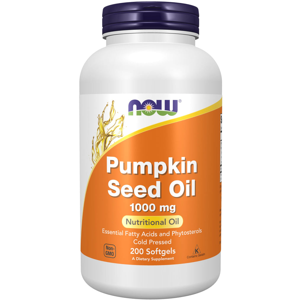 NOW Supplements, Pumpkin Seed Oil 1000 mg with Essential Fatty Acids and Phytosterols, Cold Pressed, 100 Softgels