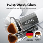 ELROEL Blanc Cover Cream Stick V White - Korean Foundation (#200 Fair) | Medium To Full Coverage, Dewy Finish, Color-Changing Foundation Stick with Volufiline, Dual-Ended, Built-In Detachable Brush