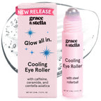 grace & stella Award Winning Under Eye Brightener Roller | Travel Size Toiletries - Retinol & Caffeine Eye Serum for Puffiness, Dark Circles, Wrinkles -Vegan Skincare (15ml / 0.51floz)