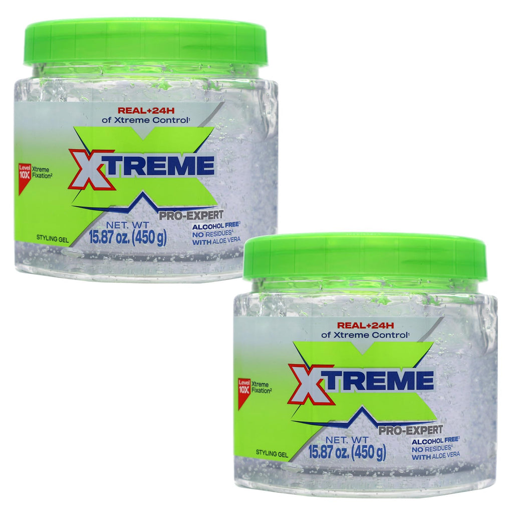 Xtreme Pro-Expert Clear Styling Hair Gel, 15.87 Oz, Pack of 2 | Alcohol Free, 24-Hours Xtreme Control, With Aloe Vera