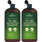 First Botany Tea Tree Mint Shampoo & Conditioner for Men & Women - Pure Tea Tree & Peppermint Oil - Fights Hair Loss, Dandruff, Lice & Itchy Scalp, Promotes Hair Growth - Sulfate Free - 16 Fl Oz x 2