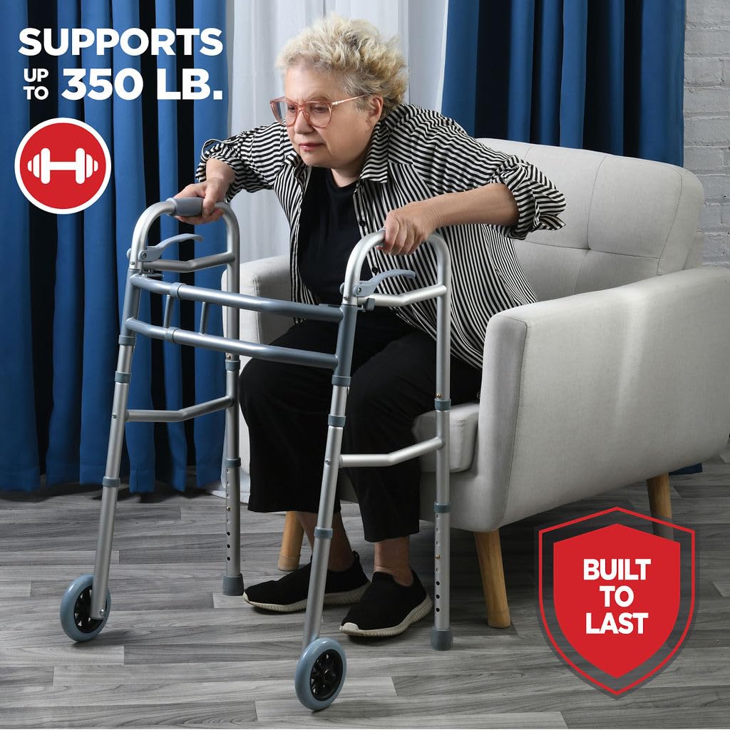 Walkers for Seniors Aluminum Lightweight Walker with Wheels,