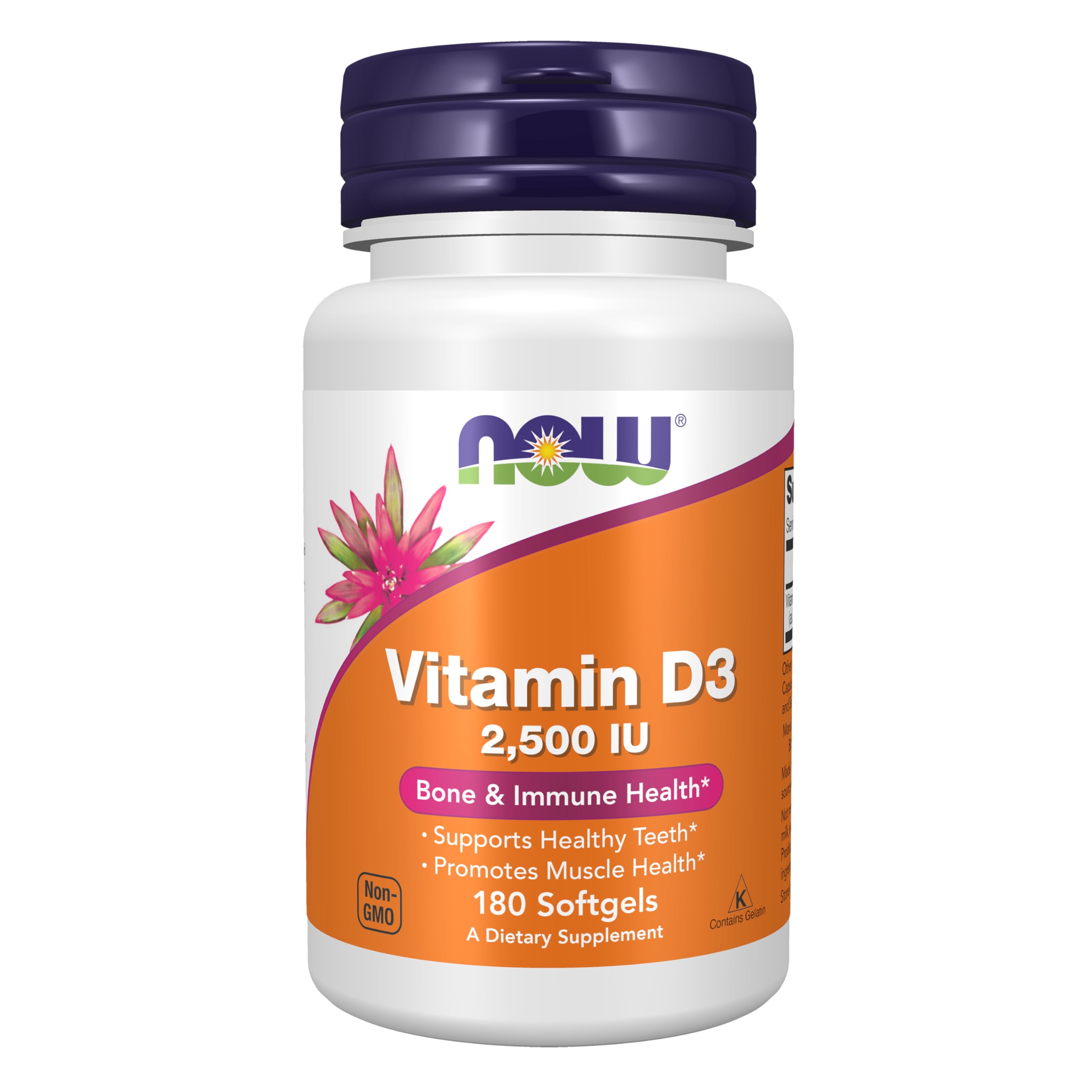 Buy now Now Supplements, Vitamin D3 2500 IU, Bone and Immune Health*, Non-GMO, 180 Softgels at indiglob india