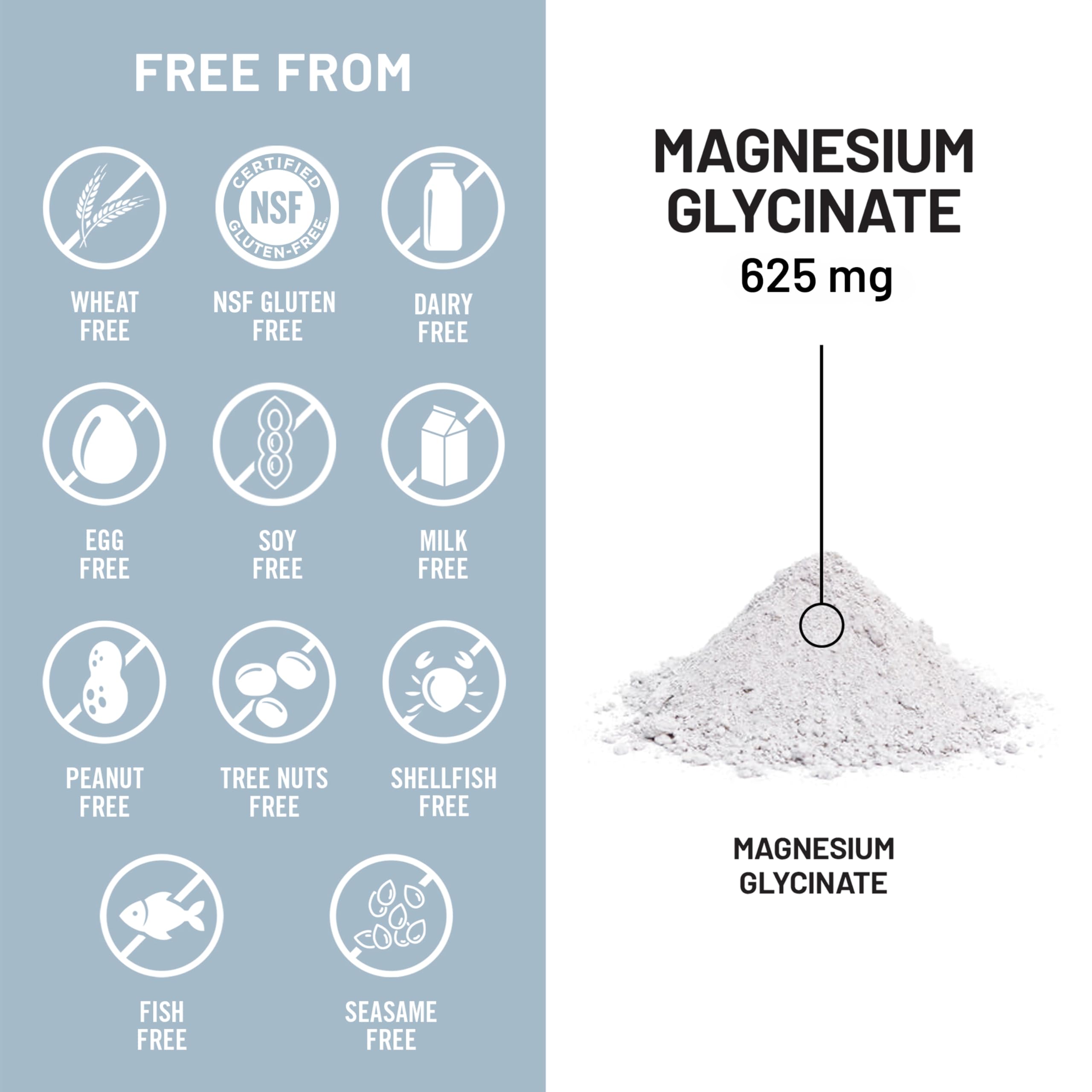 NatureWise Magnesium Glycinate 625 mg - High Absorption Chelated Magnesium Glycinate for Sleep, Relaxation, Muscle & Bones* - Gentle on Stomach, Vegan, Non-GMO - 30 Capsules[30-Day Supply]