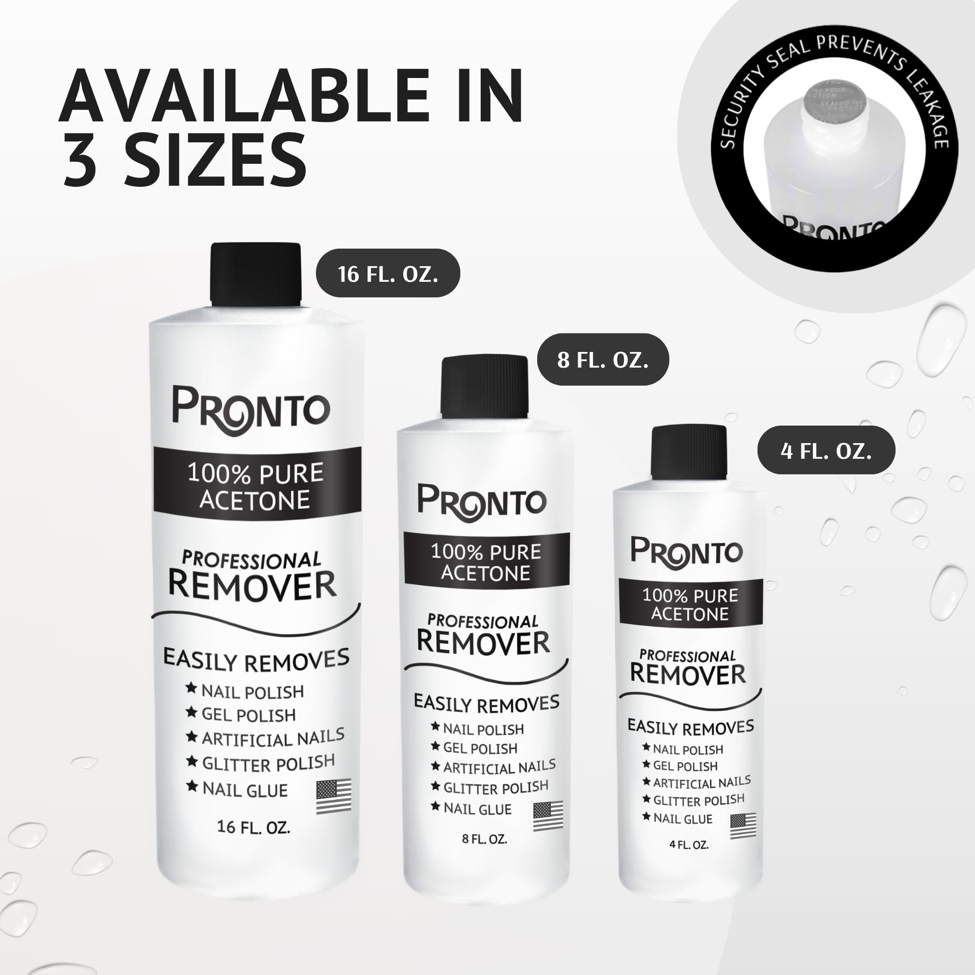 Pronto 100% Acetone Nail Polish Remover - Gel Polish Remover for Nails | Acetone Nail Polish Remover & Remover For Nails, Glue, Gel, Acrylic & Dip | 100 Percent Pure Acetone, 16 Fl oz (Pack of 1)