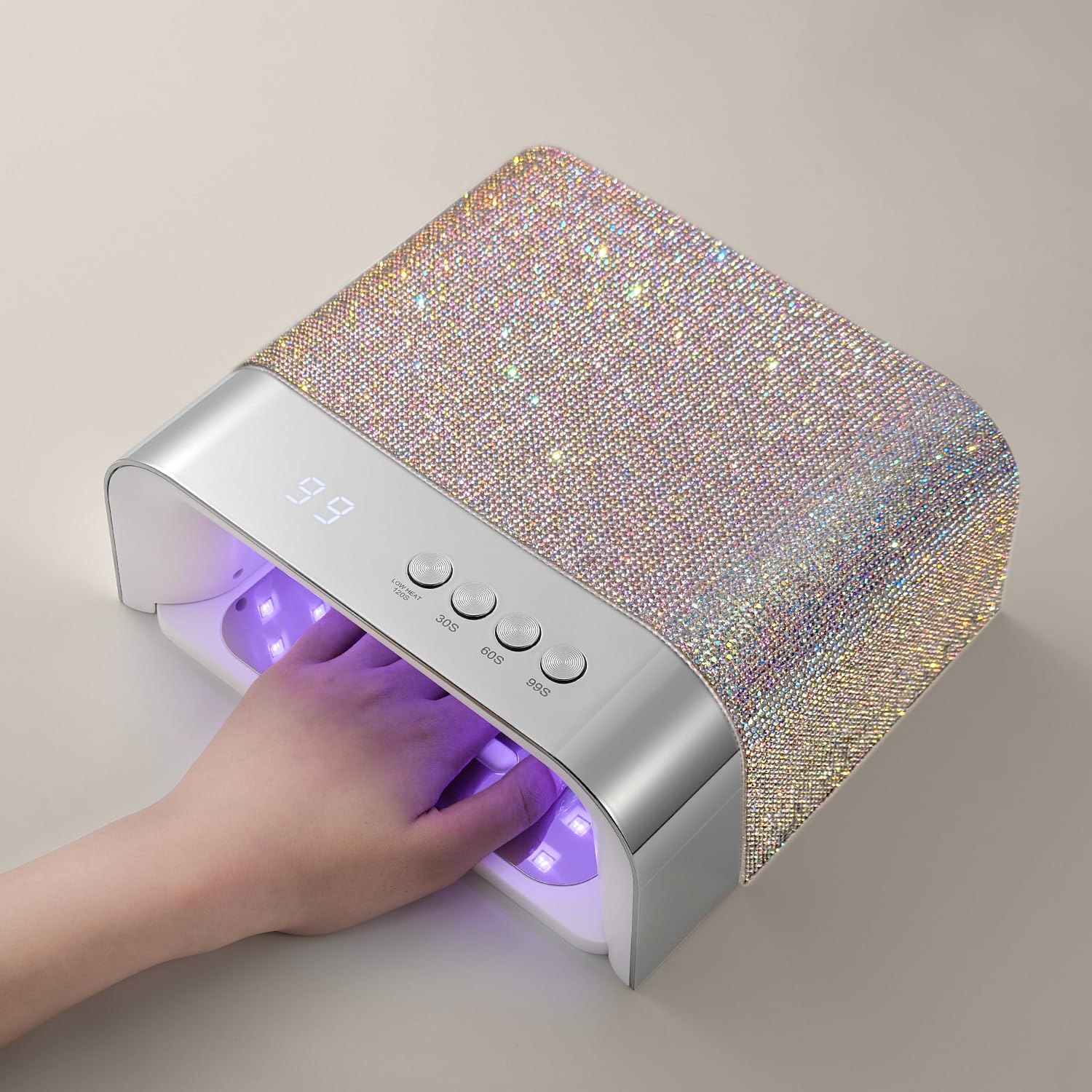 GAOY Professional UV Nail Lamp, Big Cavity Design for Long Nails, Diamond | Fast Curing Light, Infrared Sensor, Acrylic Polish, 3 Timer 30/60/99s, DIY at Home Salon, Gift for Women, Manicurist