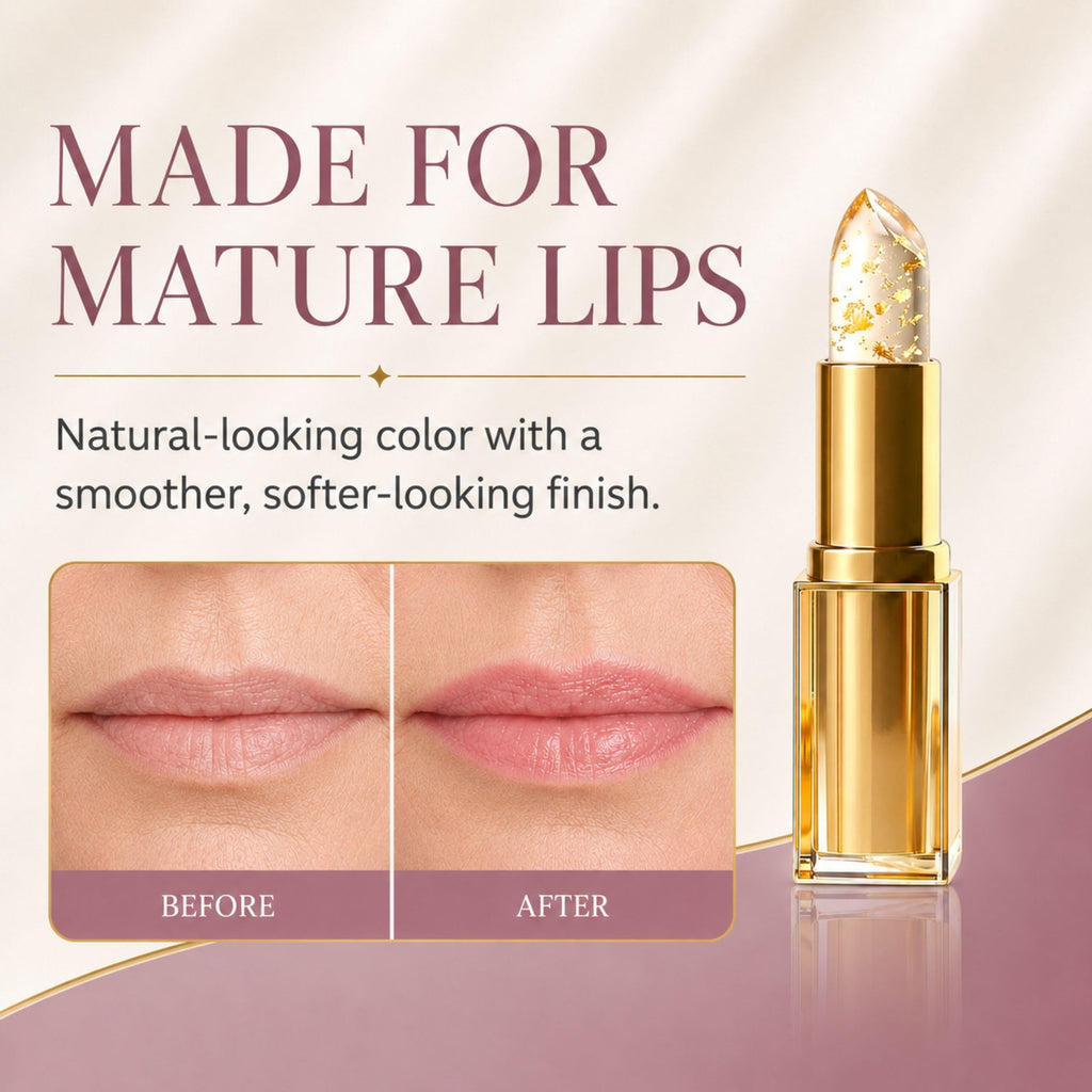 2-Pack Kivora Lipstick, True Tone Ph Adjusting Lipstick for Mature Women, Gold Foil Moisturizing Glossy Shine Lip Gloss, Deep Nourishment Long Lasting 24 Hours Lip Balm