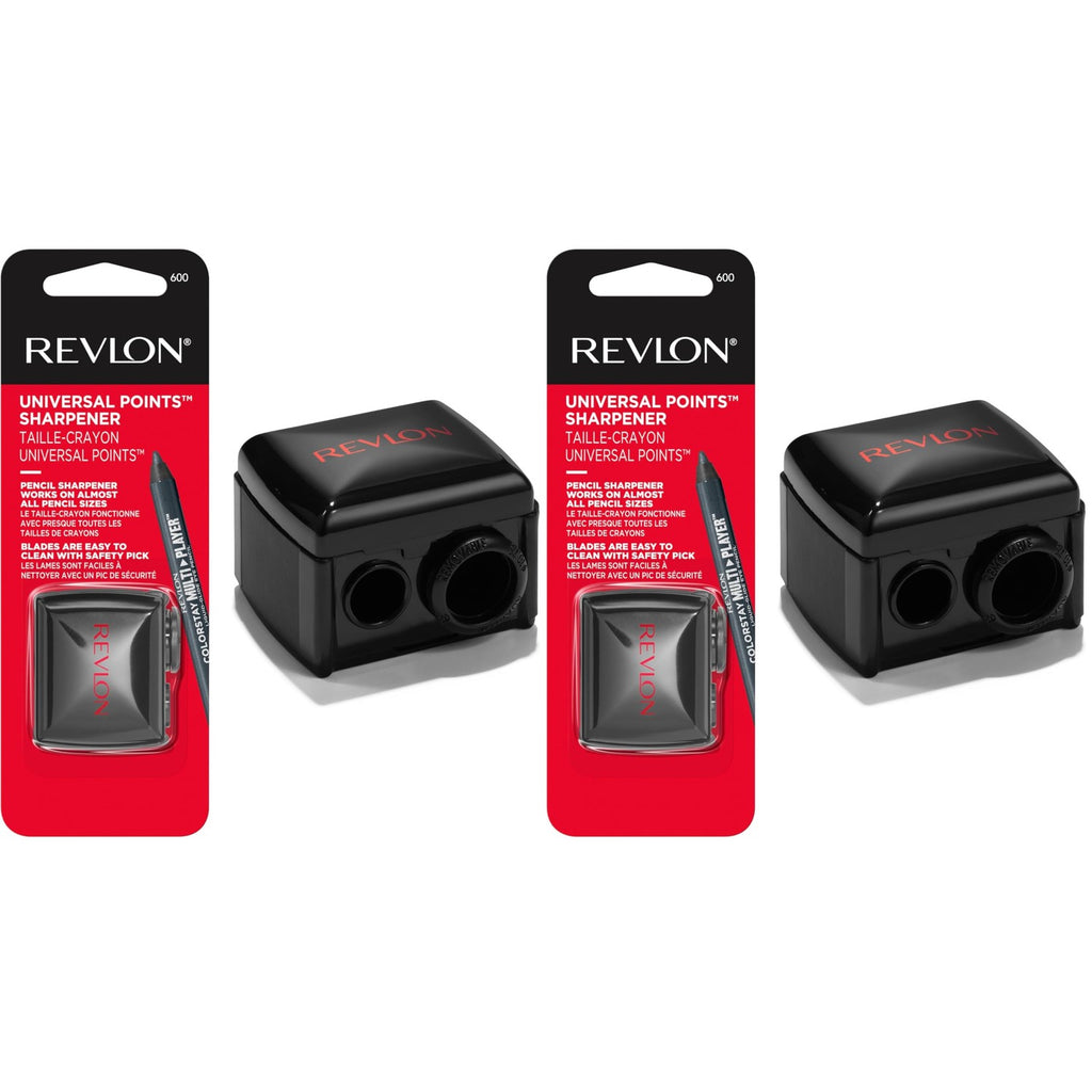 Revlon Universal Points Sharpener for Wooden & Plastic Makeup Pencils, Fits Small to Large Sizes, Easy to Clean, 1 Count