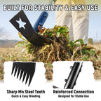 2-in-1 Weed Rake and Garden Hoe, 68" Weed Puller Tool with Long Handle, Manual Weeds Remover, Heavy Duty Stand Up Weeder Uprooting Weeding Pull Tool for Garden Yard Lawn Patio