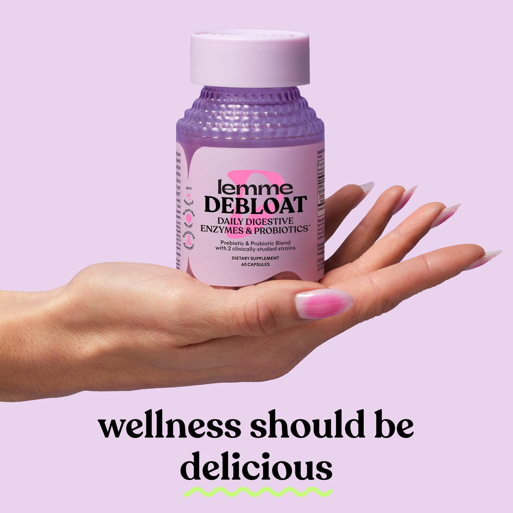 Lemme Debloat Probiotic Capsules for Bloating & Gas Relief, 30-Day Supply | Bloating & Gas Relief - 2 Clinically Studied Probiotics w/5 Digestive Enzymes to Improve Digestion, Women & Men