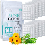 TKTK Pimple Patch for Face, Hydrocolloid Acne Absorbing Dots, 4 Sizes 140CT | Invisible Acne Patches Zit Stickers with Tea Tree & Calendula Oil, for Blemishes & Breakouts,Safe for Sensitive Skin