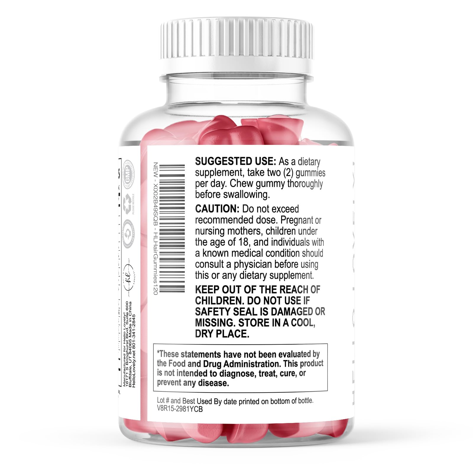 Hair Vitamins Gummies for Hair Growth - Hair, Skin & Nails Beauty Complex with 5000mcg Biotin per Serving - Supports Thicker, Stronger, Radiant-Looking Hair for Women & Men, Berry Flavor - 120 Gummies