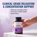 Live Conscious KSM-66 Ashwagandha Supplement w/L Theanine & AlphaWave - ZenWell Everyday Stress Relief, Cognitive, Brain Health - Ashwagandha for Men & Women - 60 Capsules