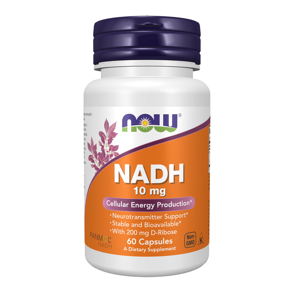 Buy now NOW Supplements, NADH (Reduced Nicotinamide Adenine Dinucleotide) 10 mg with 200 mg D-Ribose, 60 Veg Capsules at indiglob india