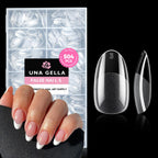 Buy now UNA GELLA Almond Gel Nail Tips, 504PCS Pre Etched Clear Fake Nails Tips Medium Almond Shape - 12 Sizes Full Cover Soft Acrylic Press On Nail Extensions No C Curve Gift for Diy at Home Medium Round at indiglob india