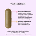 OLLY Beat The Bloat Capsules, Digestive Support Enzymes, Supplement for Women - 25 Count