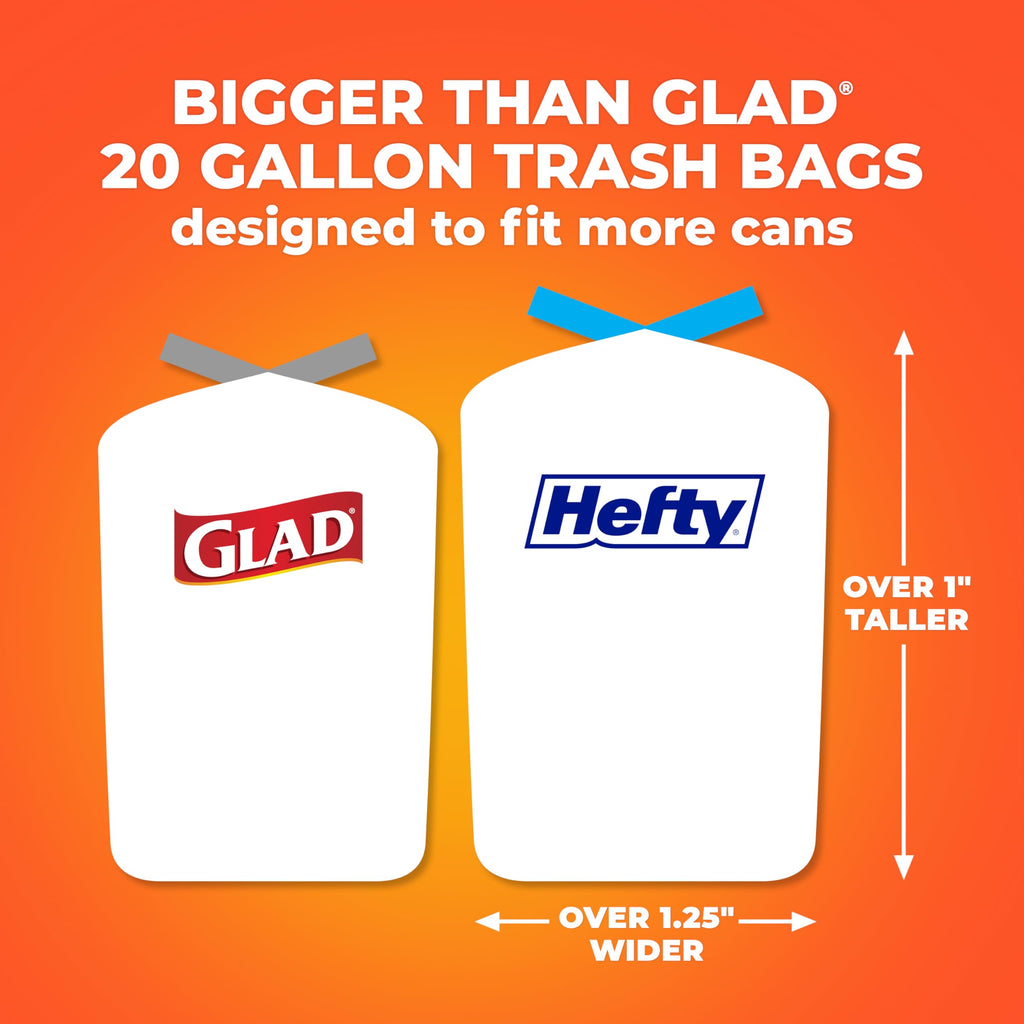 Hefty Ultra Strong 20G XL Tall Kitchen Trash Bags, Lavender Vanilla, 80ct