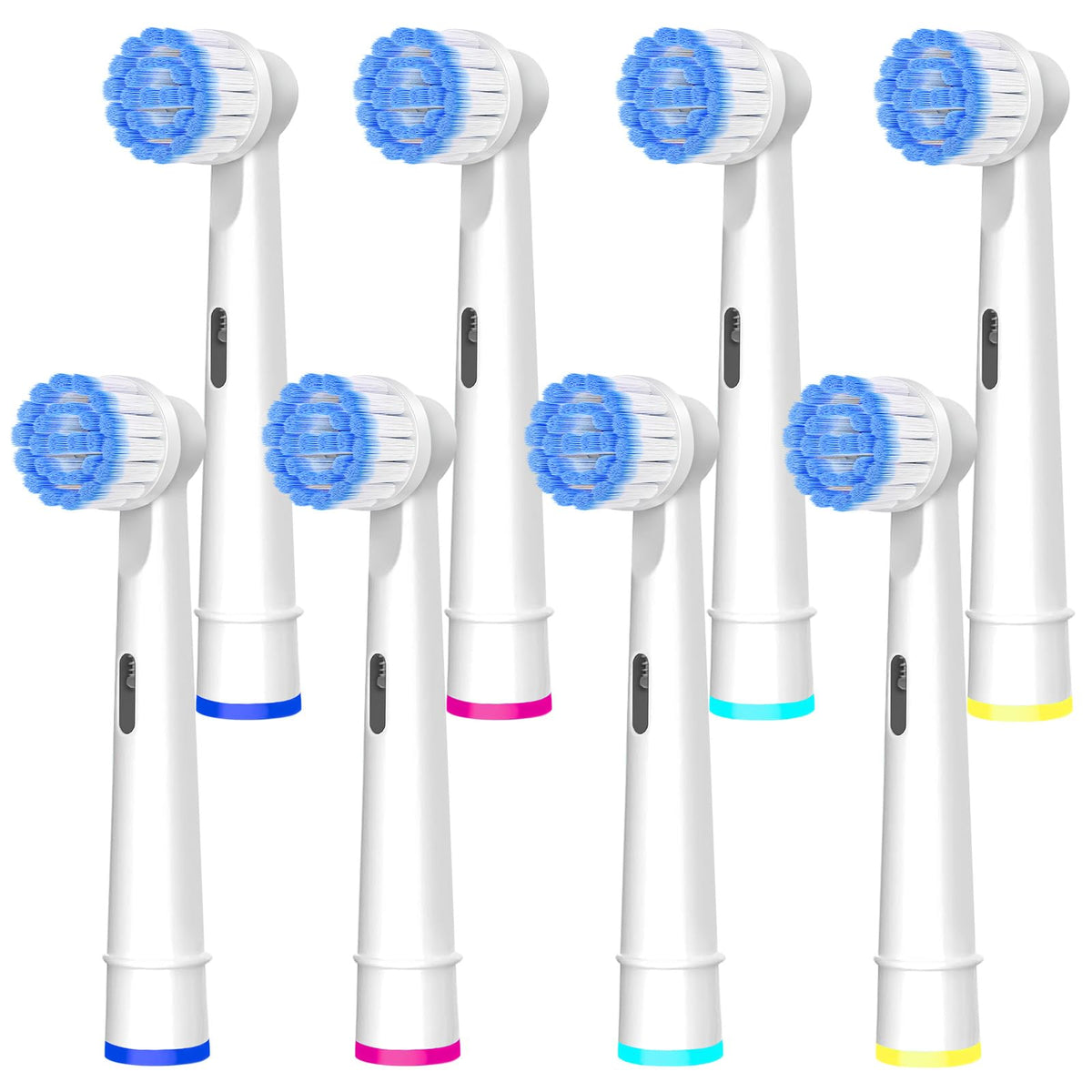Pro Sensitive Gum Care Replacement Brush Heads Compatible with Oral-B Electric Toothbrushes, 8 Pack High Density Extra Soft Bristles Toothbrush Heads Refill, White