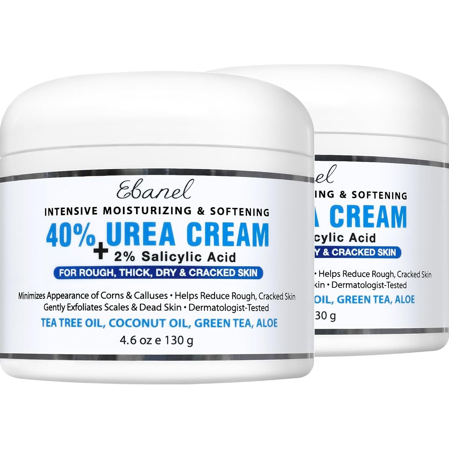 Buy now Ebanel Urea Cream 40% plus Salicylic Acid 2%, Foot Cream for Dry Cracked Heels Feet Knees Elbows Hands, Foot Dead Skin Cuticle Callus Remover Toenail Softener, Keratolytic Skin Barrier Repair 4.6 Ounce (Pack of 2) at indiglob india