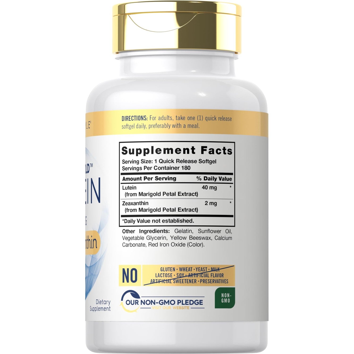 Carlyle Lutein and Zeaxanthin Supplement | 40mg | 180 Softgels | Pills for Eyes | Eye Health Vitamins | Visi-Gold | Non-GMO and Gluten Free