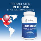 Dr. Berg 600 mg L-Theanine Adrenal Support - 90 Capsules with Ashwagandha & L-Tyrosine, Zinc & Manganese - Advanced 9-in-1 Adaptogen & Mineral Formula - No Fillers*