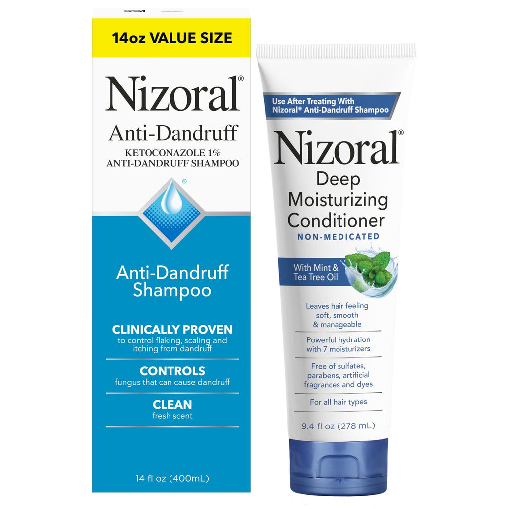 Nizoral Deep Moisturizing Conditioner, 9.4 oz, Anti-Dandruff Conditioner | Mint and Tea Tree Oil, Sulfate and Paraben Free, No Artificial Fragrance, For All Hair Types