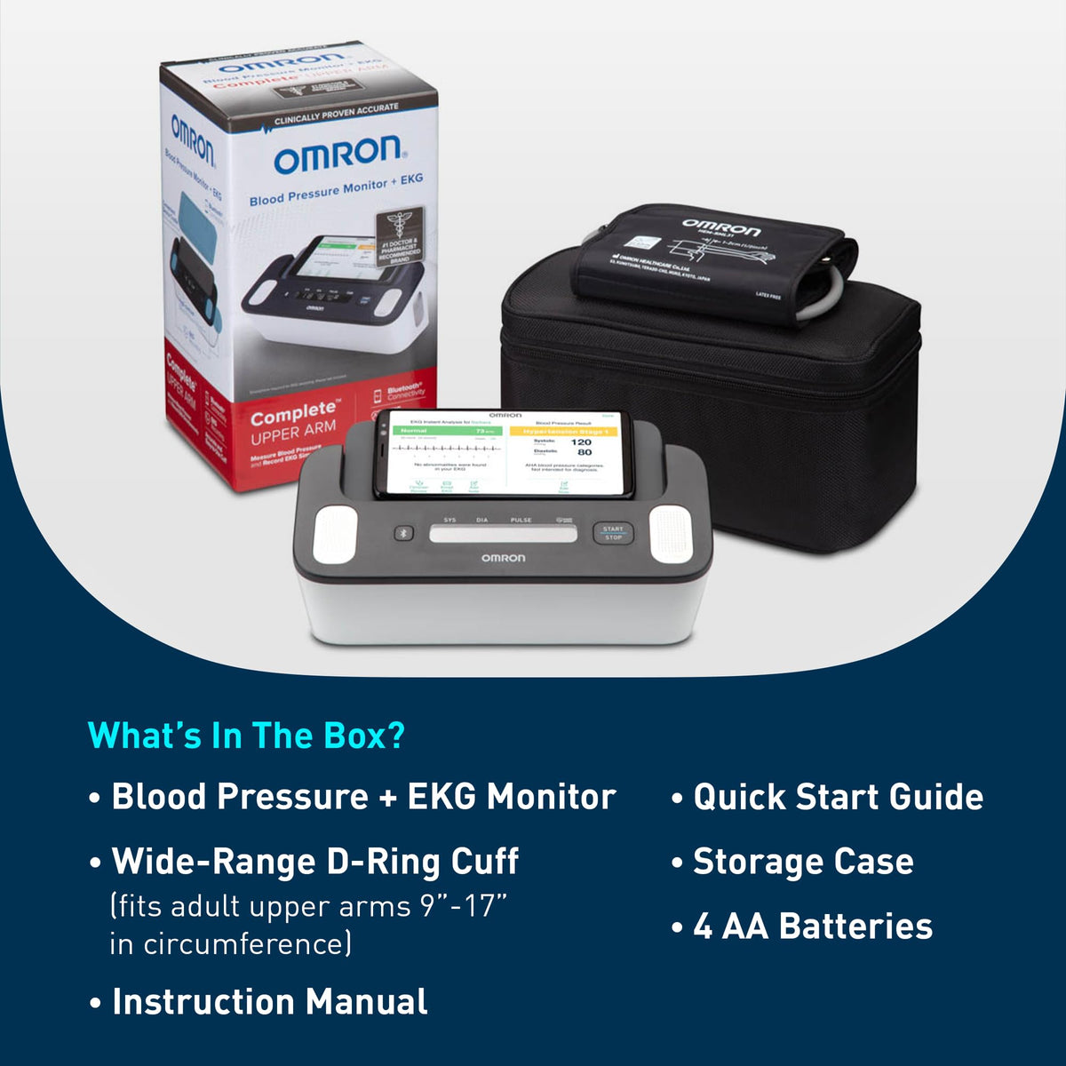 OMRON Complete 2-in-1 Blood Pressure Monitor + EKG for Home Use