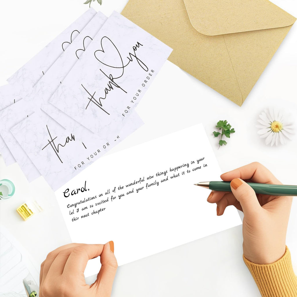 50pcs Thank You Cards Thank You Card Small Business Thank You Notes Bulk Small Mini Business Cards Blank Appreciation Cards Pack of Thank You Note Cards for Wedding Bridal Shower Graduation