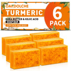 5 Pcs 80g Turmeric Kojic Acid Soap Bars with 2 Foaming Mesh Nets | Infused with Retinol, Collagen, Vitamin E & Shea Butter, SLS-Free, Gentle for Face, Body & Underarms, Fits Oily & Dry Skin