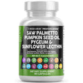 Clean Nutraceuticals Saw Palmetto Pumpkin Seed Oil Pygeum Sunflower Lecithin Stinging Nettle Cranberry - Prostate Supplements for Men with Lycopene - 90 Caps
