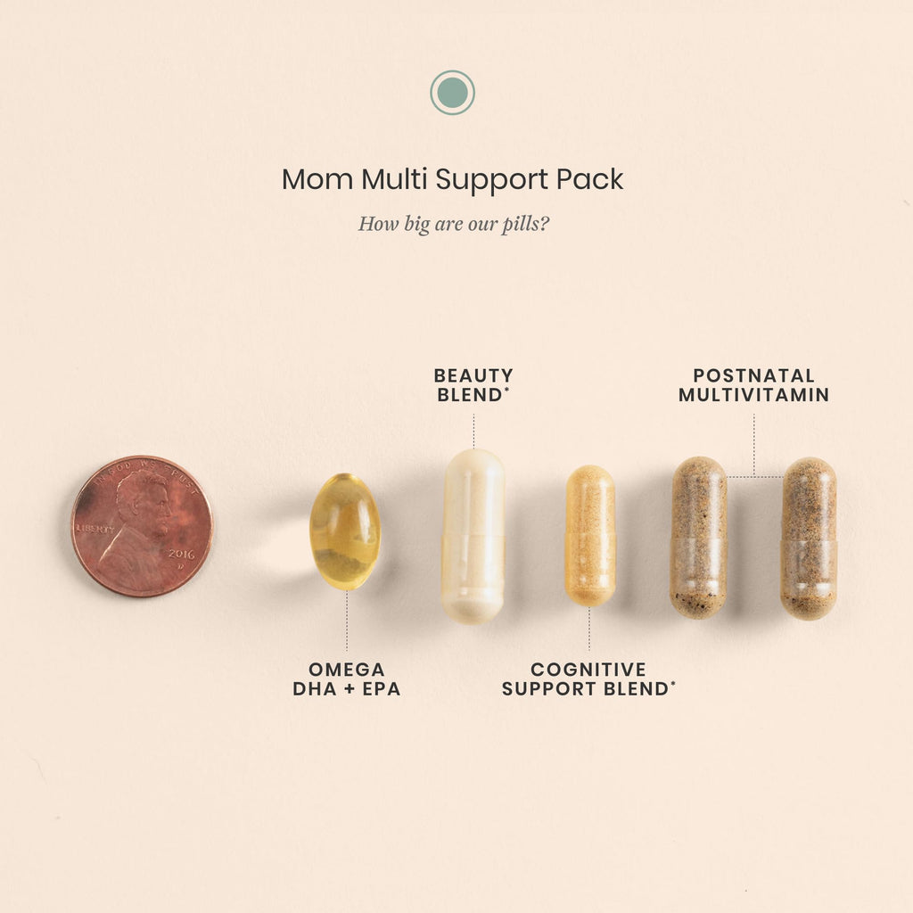 Perelel Mom Multi Postnatal Vitamins with Omega 3 DHA, Iron, & Collagen | Postpartum Health Support, Postnatal Vitamins for Women, Vitamin B12, Soy & Gluten Free, Non-GMO, 30 Daily Pill Packs