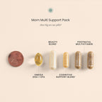 Perelel Mom Multi Postnatal Vitamins with Omega 3 DHA, Iron, & Collagen | Postpartum Health Support, Postnatal Vitamins for Women, Vitamin B12, Soy & Gluten Free, Non-GMO, 30 Daily Pill Packs