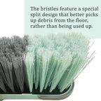 Indoor Broom Soft Bristle Brooms - Brooms for Sweeping Indoor Pet Hair, House Broom for Cleaning Hardwood, Tile, and Decking Surfaces Across.（Green）