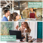 AMIAEDU Fly Fans for Tables, Fly Repellent Fan for Indoor/Outdoor, Food Fans to Keep Flies Away for Party, BBQ, Home, Picnics, Travel, Portable and Easy Use 6 Pack (Black)